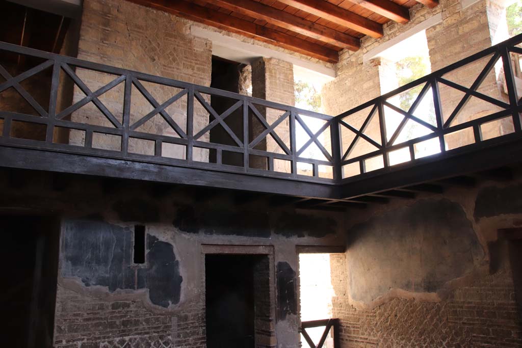 IV.21, Herculaneum, September 2019.
Room 24, looking towards north-east corner of atrium and upper floor. Photo courtesy of Klaus Heese